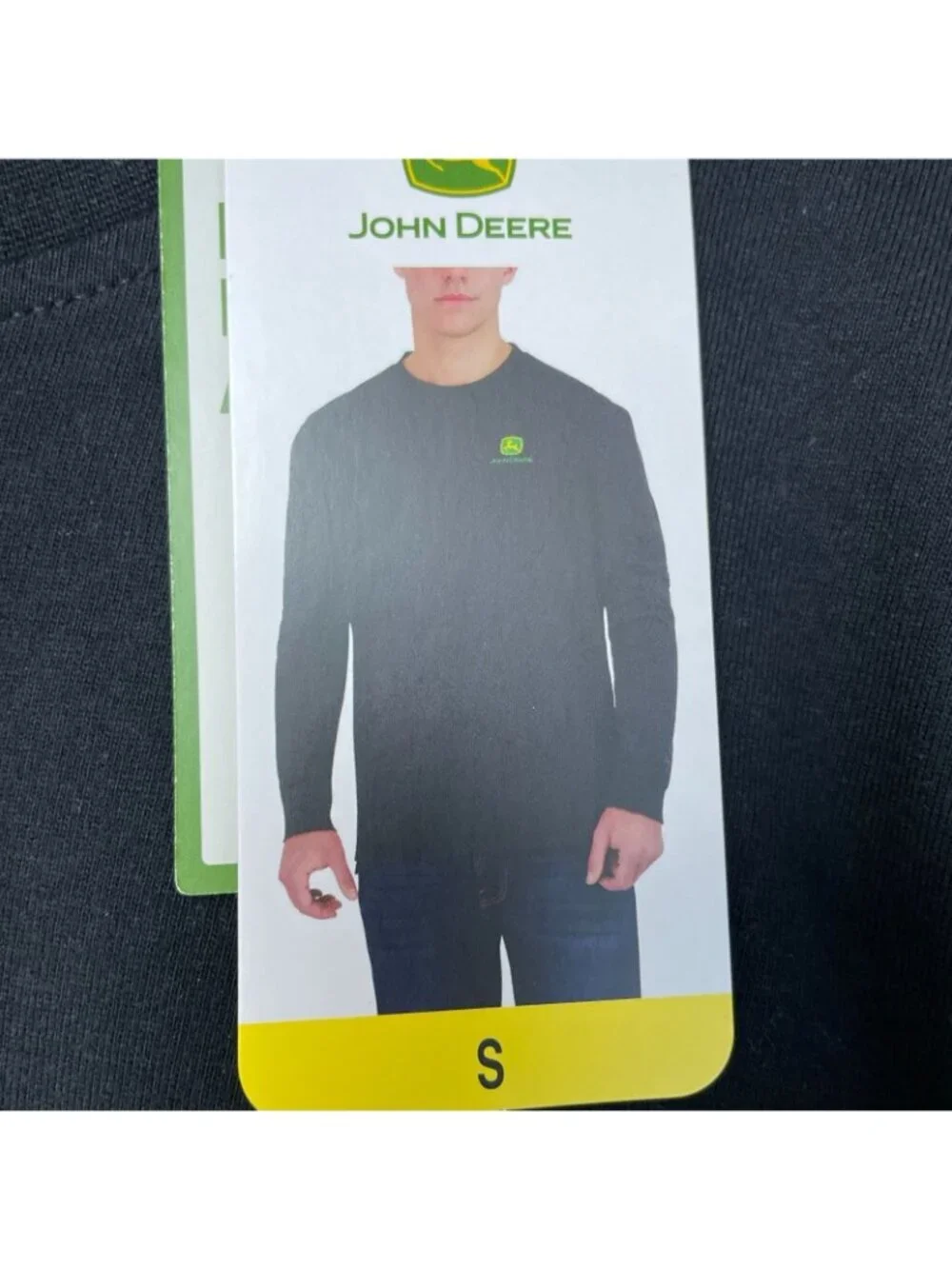 John Deere Men's Black Long-Sleeve T-Shirt S 100% Cotton e1500
